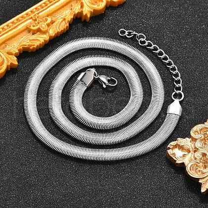 Non-Tarnish 304 Stainless Steel Herringbone Chains Necklaces NJEW-G340-03P-1