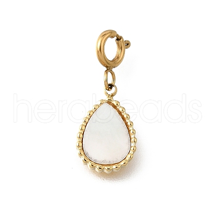 Teardrop 304 Stainless Steel Pendant Decorations STAS-H202-22G-1