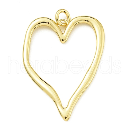 Heart Rack Plating Brass Big Pendants KK-Z067-10G-1