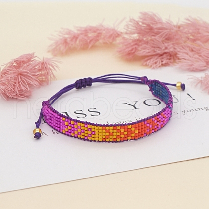 Friendship Arrows Loom Pattern MIYUKI Seed Beads Bracelets for Women BJEW-Z013-24A-1