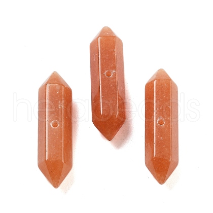Natural Red Aventurine Double Terminal Pointed Beads G-A231-01E-1