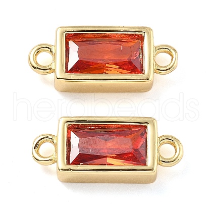 Brass Pave Glass Rectangle Connector Charms KK-H002-06G-02-1