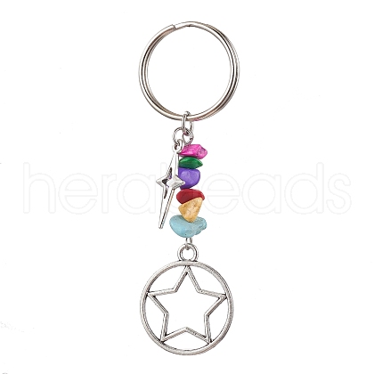 Tibetan Style Alloy Keychain KEYC-JKC00708-02-1