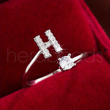 Brass & Cubic Zirconia Cuff Rings WG53F6D-08-1