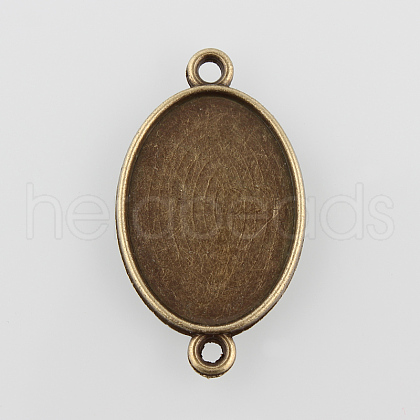 Oval Alloy Cabochon Connector Settings X-PALLOY-N0087-08AB-NF-1