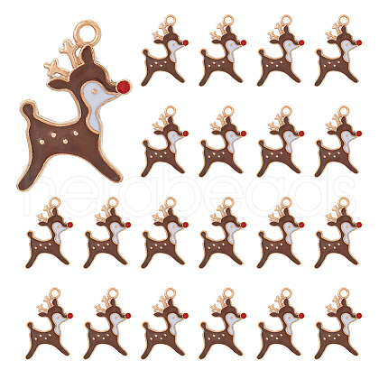 SUPERFINDINGS 60Pcs Christmas Themed Zinc Alloy Enamel Pendants FIND-FH0010-19-1