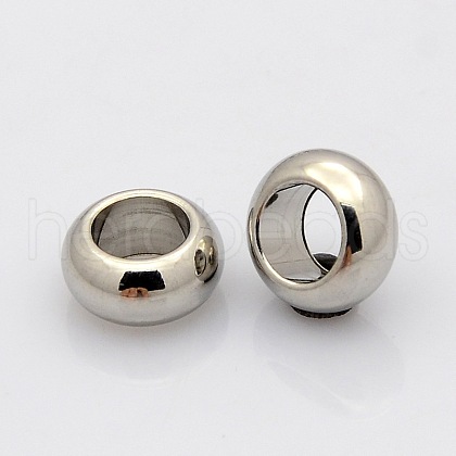 Tarnish Resistant Rondelle 304 Stainless Steel Beads STAS-N020-01-10mm-1