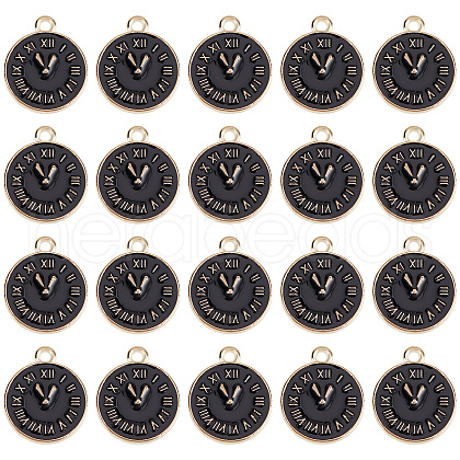 SUNNYCLUE Clock Alloy Enamel Pendants ENAM-SC0003-47A-1