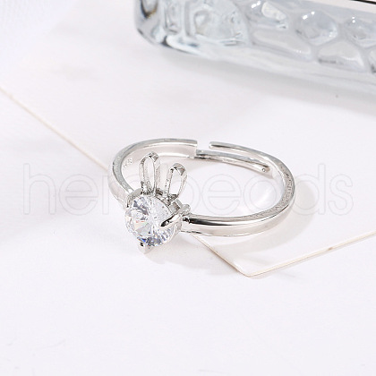 Rabbit Brass Micro Pave Clear Cubic Zirconia Finger Rings for Women FS-WG73E82-03-1