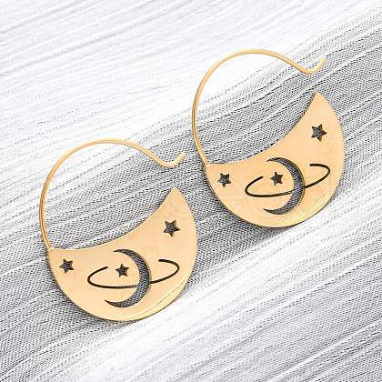 304 Stainless Steel Dangle Earrings EJEW-Z118-07G-02-1