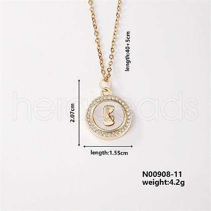 Vintage Brass Pave Clear Cubic Zirconia Religion Virgin Mary Pendant Couple Necklaces EG3361-3-1