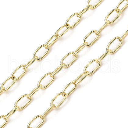 Rack Plating Oval Brass Curb Chains CHC-A010-01G-06-1