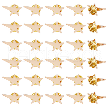 SUPERFINDINGS 30Pcs Star Alloy Brooches AJEW-FH0004-31A-1