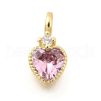 Brass Pave Cubic Zirconia Charms KK-Q097-03A-G-1