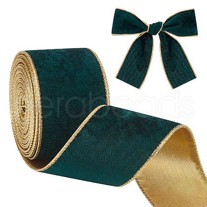 10 Yards Single Face Velvet Wired Ribbons SRIB-WH0011-153A-1