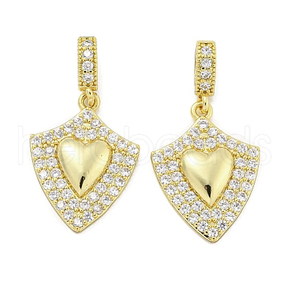 Rack Plating Brass Micro Pave Cubic Zirconia Pendants KK-E114-04G-01-1