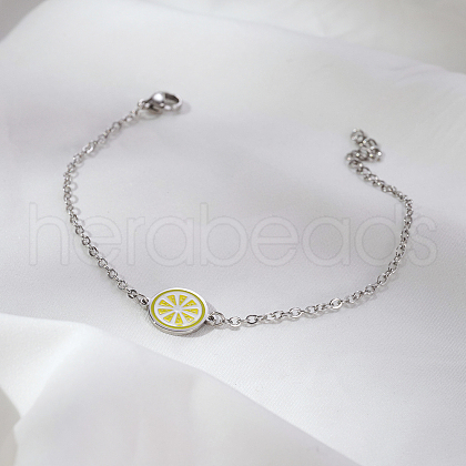 Simple Lemon Stainless Steel Link Bracelets HX9461-1-1