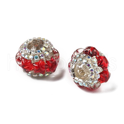 Resin Rhinestone Rondelle Beads OACR-S048-02A-1
