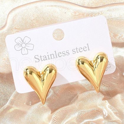304 Stainless Steel Stud Earrings for Women EJEW-A125-62G-1