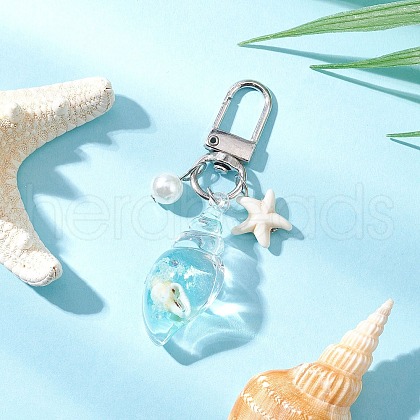 Glow in the Dark Acrylic Conch Pendant Decorations HJEW-JM03290-01-1