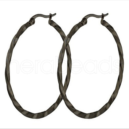 Titanium Steel Hoop Earrings STAS-TAC0001-11B-B-1