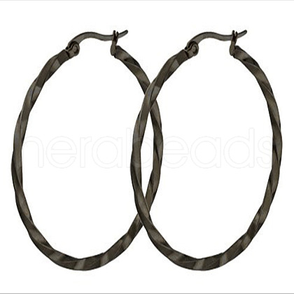 Stainless Steel Hoop Earrings STAS-TAC0001-11B-B-1