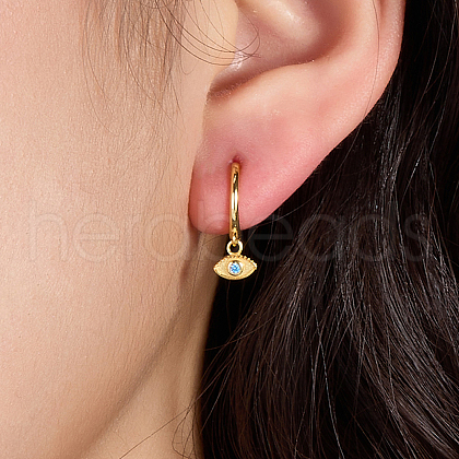S925 Sterling Silver Eye Hoop Earrings UP4311-1-1