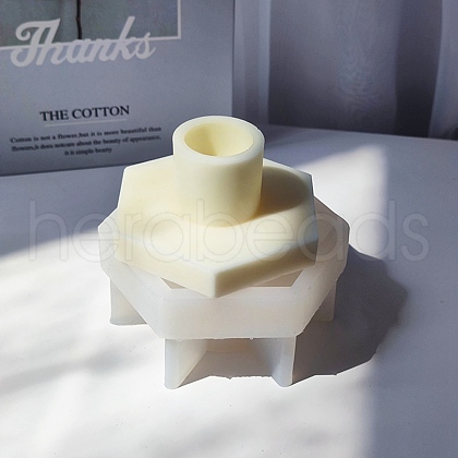 Hexagon Candlestick Food Grade Silicone Molds DIY-D071-04-1
