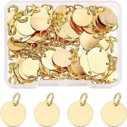 SUPERFINDINGS 100Pcs Brass Stamping Blank Tag Charms KK-FH0002-60G-1