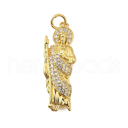 Brass Micro Pave Cubic Zirconia Pendants KK-S523-20G-A-1