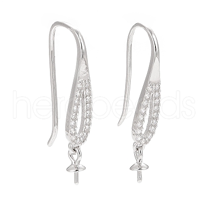 Anti-Tarnish Rhodium Plated 925 Sterling Silver Earring Hooks STER-D035-39P-1