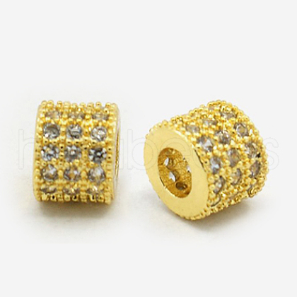 Brass Cubic Zirconia Beads ZIRC-F001-72G-1