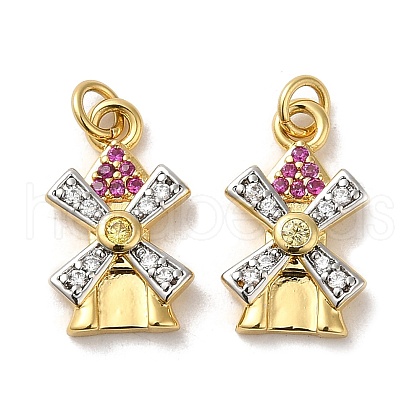 Rack Plating Brass Micro Pave Cubic Zirconia Pendants KK-Q795-13G-1