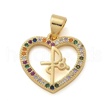 Brass Micro Pave Cubic Zirconia Pendants KK-M319-23G-05-1