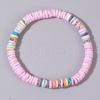 Mother's Day Jewellery Bohemian Style Pearl Shell Heishi Beads Stretch Bracelets for Women YA0388-2-1