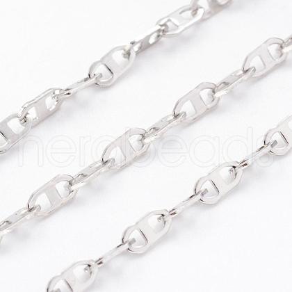 Tarnish Resistant 304 Stainless Steel Mariner Link Chains CHS-H007-15P-1