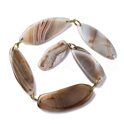 Natural Gray Agate Beads Strands G-K348-09-1
