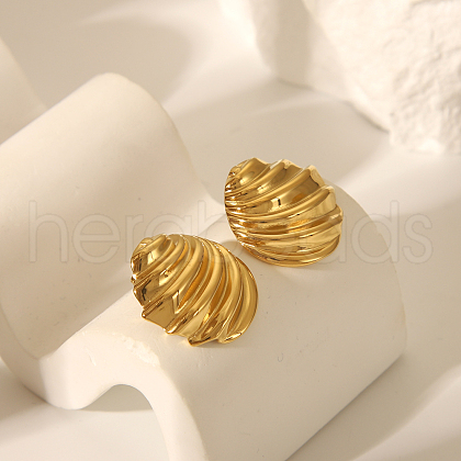 Irregular Texture Geometric Stainless Steel Stud Earrings JR2524-1-1
