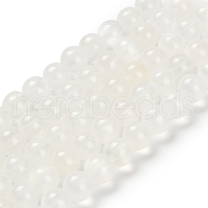 Natural White Jade Beads Strands G-B128-A02-03-1