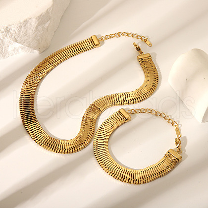 Stainless Steel Chain Bracelets & Necklaces Sets for Women PX5529-1-1
