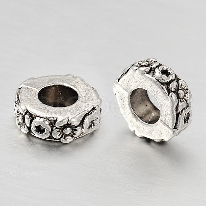 Alloy European Large Hole Beads MPDL-E040-07AS-1