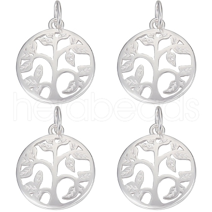 Beebeecraft 4Pcs 925 Sterling Silver Pendants STER-BBC0005-47S-1