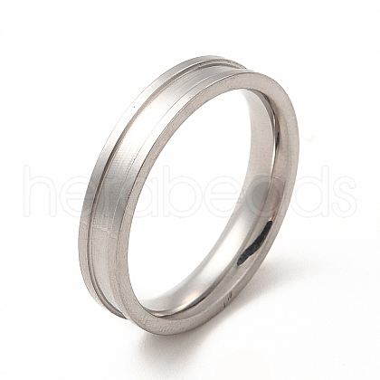 Non-Tarnish 201 Stainless Steel Grooved Finger Ring Settings STAS-P323-11P-1