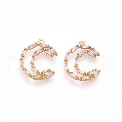 Brass Micro Pave Cubic Zirconia Pendants ZIRC-T016-10-1