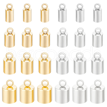 Unicraftale 32Pcs 8 Styles 201 Stainless Steel Cord Ends STAS-UN0057-46-1