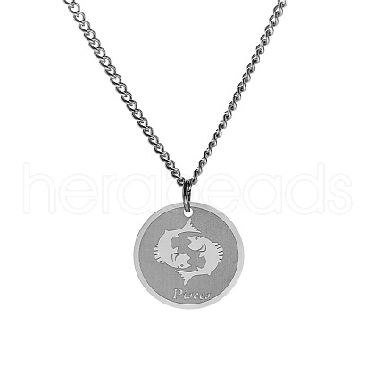 Non-Tarnish Stainless Steel 12 Constellation Pendant Necklaces for Sweater FZ0908-12-1