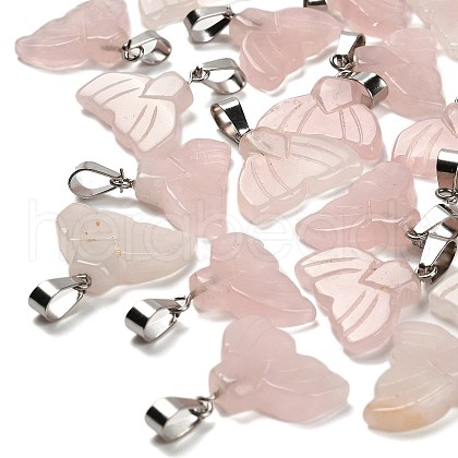Natural Rose Quartz Pendants G-Z067-01P-07-1