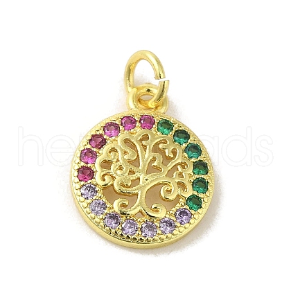 Brass Micro Pave Cubic Zirconia Charms KK-M283-27B-02-1