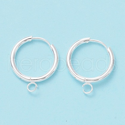 201 Stainless Steel Huggie Hoop Earring Findings STAS-P283-01S-S-1