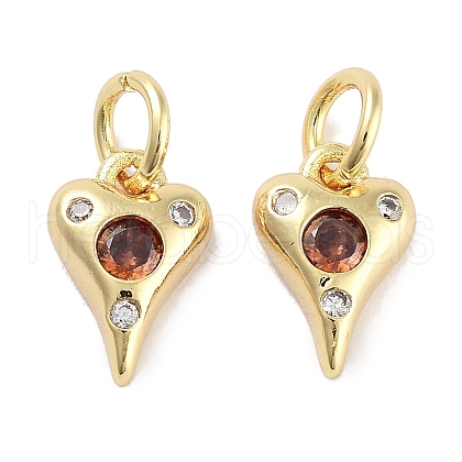 Brass Micro Pave Cubic Zirconia Charms KK-C051-06G-02-1
